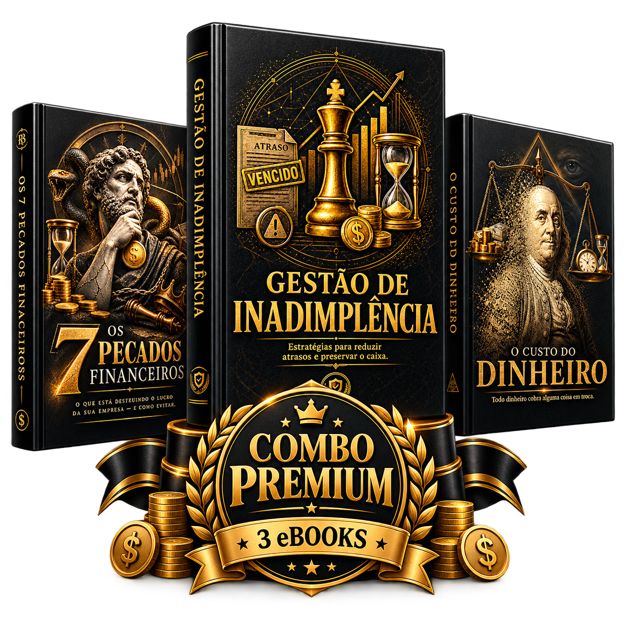 Combo O Custo do Dinheiro, Gestão de Inadimplência e Os 7 Pecados Financeiros